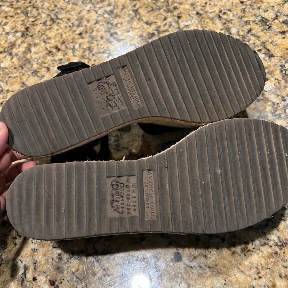 American Eagle Espadrille platform sandals‎ black